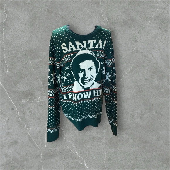 ELF Green and Cream Knit Sweater - Picture 1 of 5